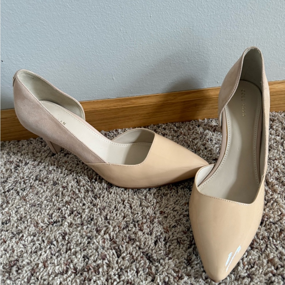 Cole Haan Rendon Pump II Beige/Nude Two-Tone Pointed Toe Pumps